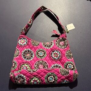 Vera Bradley Pink and Green Floral Shoulder Bag